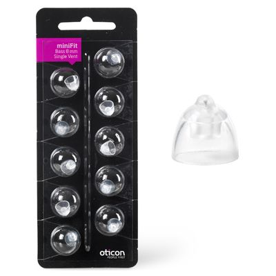 Image 38006695166245 Oticon miniFit Bass dome enkele venting small o 6mm