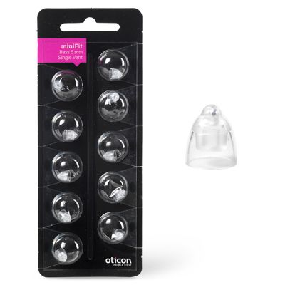 Image 38006695199013 Oticon miniFit Bass dome enkele venting small o 6mm