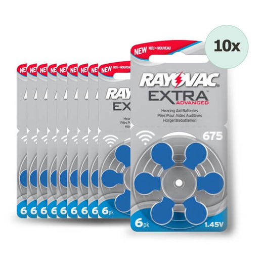 Rayovac Extra 675 hearing aid batteries order pack 10 60batteries